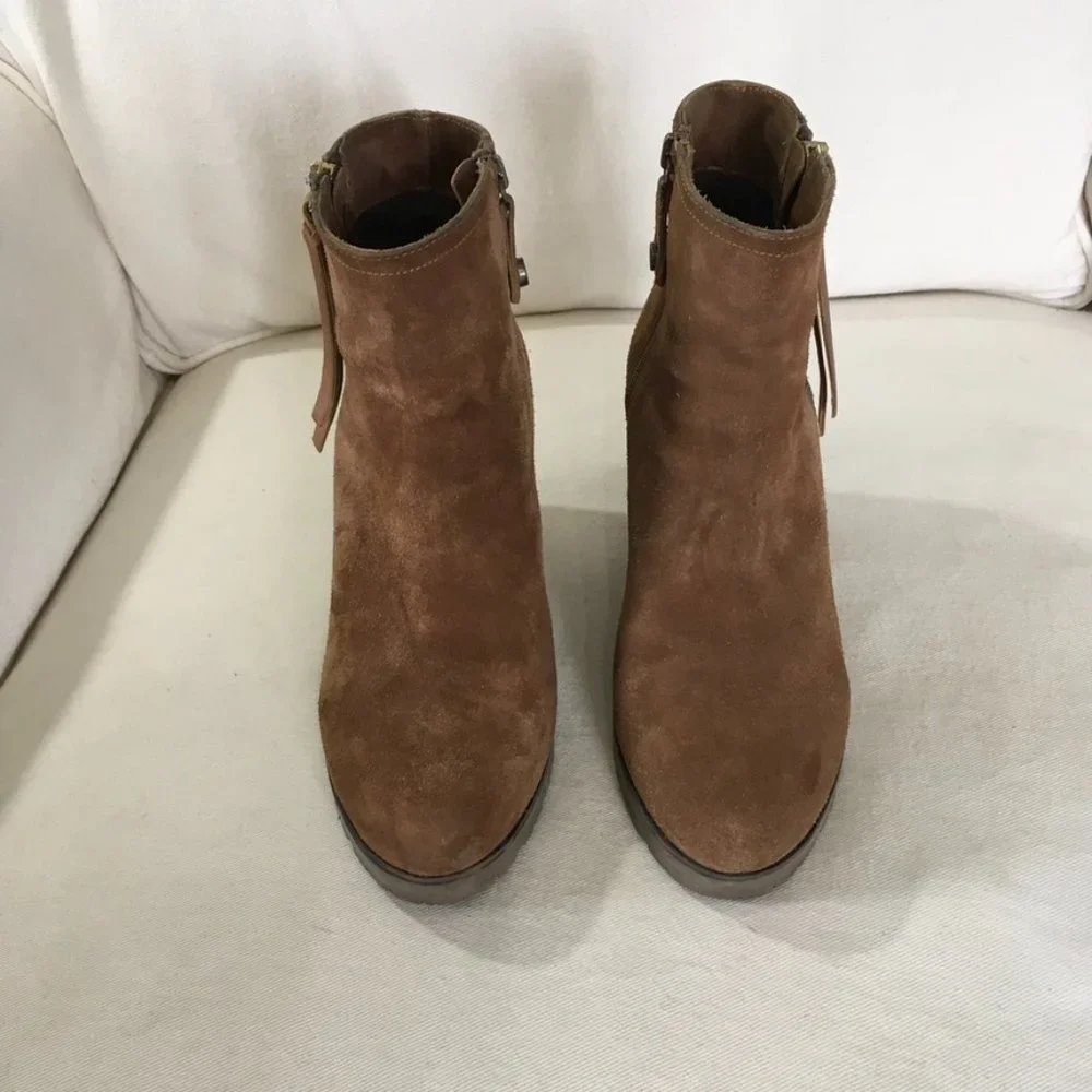 Fabianelli Italian Suede Leather Wedge Ankle Boot